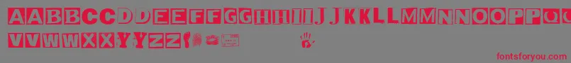 Revista-Schriftart – Rote Schriften auf grauem Hintergrund