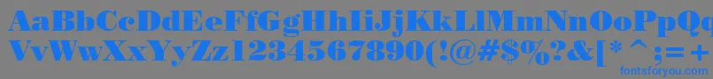 フォントPstrbod – 灰色の背景に青い文字