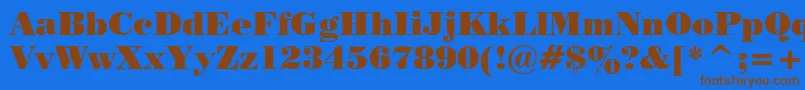 Pstrbod Font – Brown Fonts on Blue Background