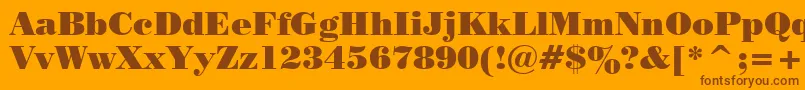 Pstrbod-Schriftart – Braune Schriften auf orangefarbenem Hintergrund