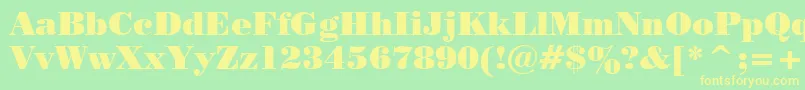 Pstrbod Font – Yellow Fonts on Green Background