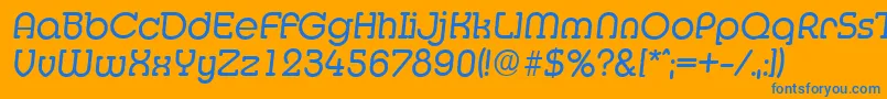 MexicoserialItalic Font – Blue Fonts on Orange Background