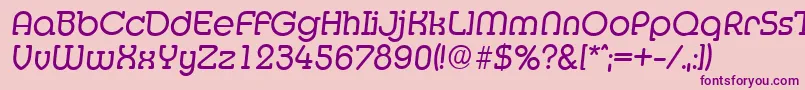 MexicoserialItalic Font – Purple Fonts on Pink Background