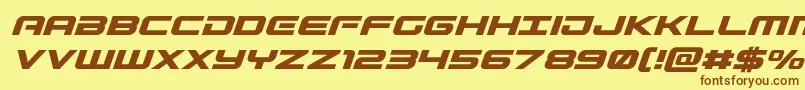 Gunshipital Font – Brown Fonts on Yellow Background