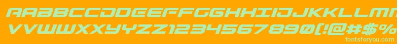 Gunshipital Font – Green Fonts on Orange Background