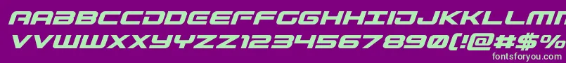 Gunshipital Font – Green Fonts on Purple Background