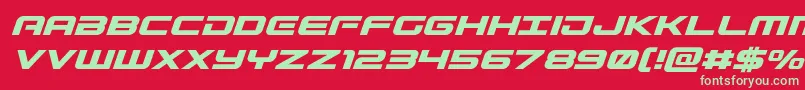 Gunshipital Font – Green Fonts on Red Background