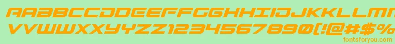 Gunshipital Font – Orange Fonts on Green Background