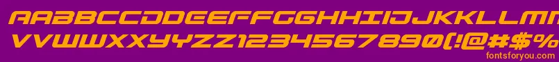 Gunshipital Font – Orange Fonts on Purple Background