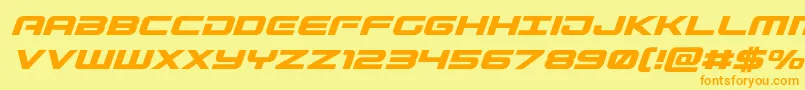 Gunshipital Font – Orange Fonts on Yellow Background