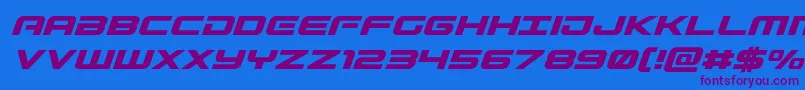 Gunshipital Font – Purple Fonts on Blue Background