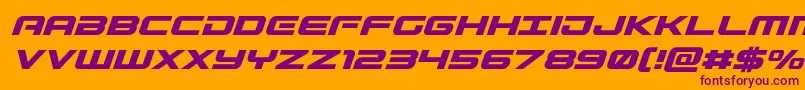 Gunshipital Font – Purple Fonts on Orange Background