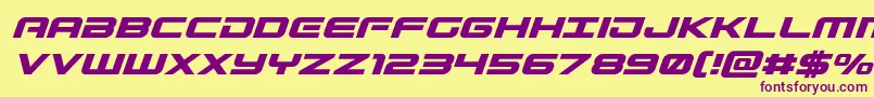 Gunshipital Font – Purple Fonts on Yellow Background