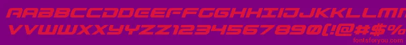 Gunshipital Font – Red Fonts on Purple Background