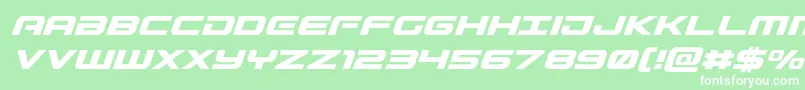 Gunshipital Font – White Fonts on Green Background