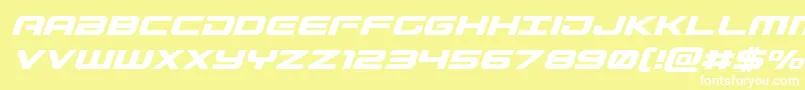 Gunshipital Font – White Fonts on Yellow Background