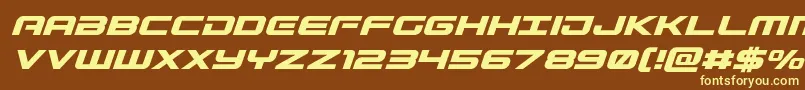 Gunshipital Font – Yellow Fonts on Brown Background