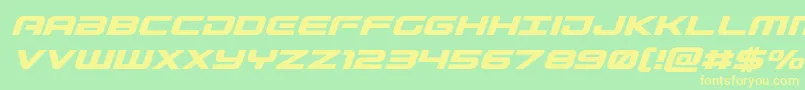 Gunshipital Font – Yellow Fonts on Green Background