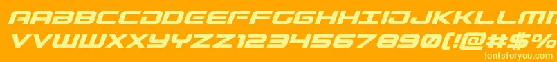 Gunshipital Font – Yellow Fonts on Orange Background