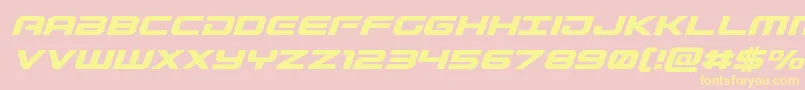 Gunshipital Font – Yellow Fonts on Pink Background
