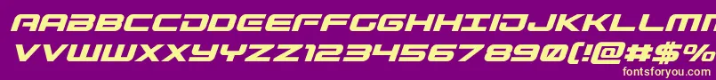 Gunshipital Font – Yellow Fonts on Purple Background