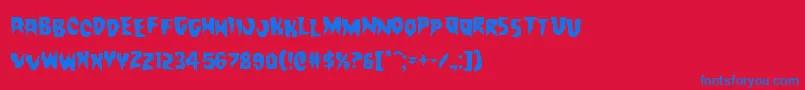 フォントCountsuckulastag – 赤い背景に青い文字