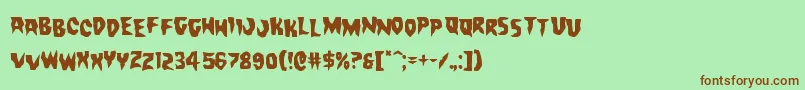 Countsuckulastag-fontti – ruskeat fontit vihreällä taustalla