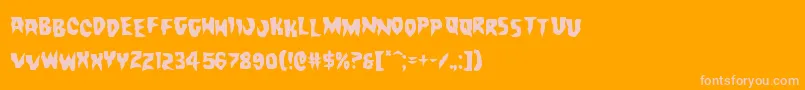 Countsuckulastag-Schriftart – Rosa Schriften auf orangefarbenem Hintergrund