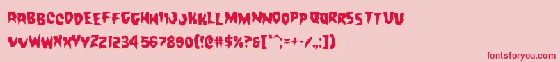 フォントCountsuckulastag – ピンクの背景に赤い文字