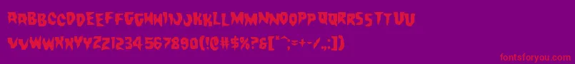 フォントCountsuckulastag – 紫の背景に赤い文字