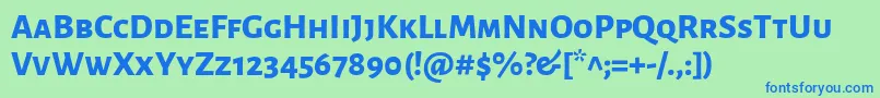 AlegreyasansscExtrabold Font – Blue Fonts on Green Background