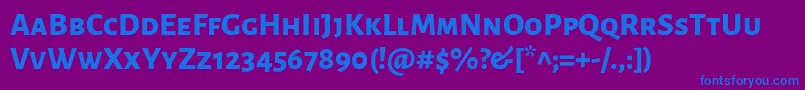 AlegreyasansscExtrabold-Schriftart – Blaue Schriften auf violettem Hintergrund