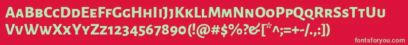 AlegreyasansscExtrabold Font – Green Fonts on Red Background