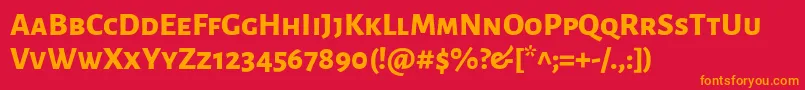 AlegreyasansscExtrabold Font – Orange Fonts on Red Background