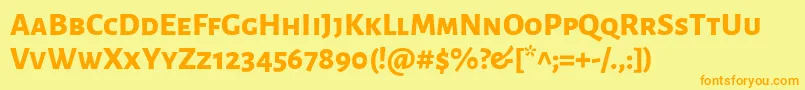 AlegreyasansscExtrabold Font – Orange Fonts on Yellow Background