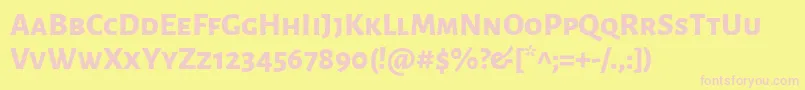 AlegreyasansscExtrabold Font – Pink Fonts on Yellow Background