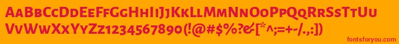 フォントAlegreyasansscExtrabold – オレンジの背景に赤い文字