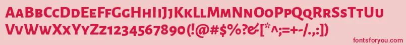 フォントAlegreyasansscExtrabold – ピンクの背景に赤い文字