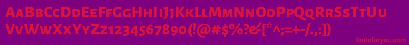 AlegreyasansscExtrabold-Schriftart – Rote Schriften auf violettem Hintergrund