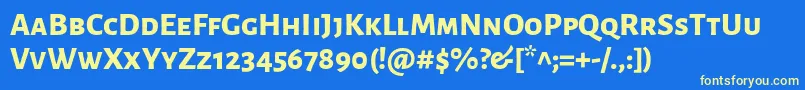 AlegreyasansscExtrabold Font – Yellow Fonts on Blue Background