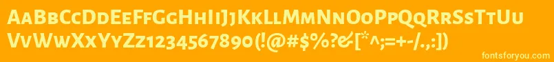 Шрифт AlegreyasansscExtrabold – жёлтые шрифты на оранжевом фоне