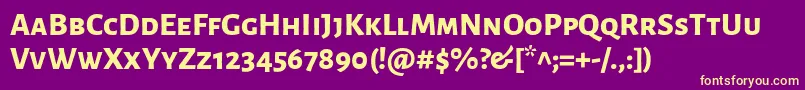 Шрифт AlegreyasansscExtrabold – жёлтые шрифты на фиолетовом фоне