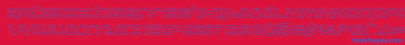 Шрифт Gunrunneroutital – синие шрифты на красном фоне