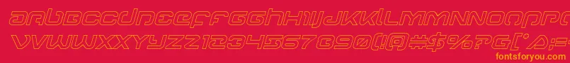 フォントGunrunneroutital – 赤い背景にオレンジの文字