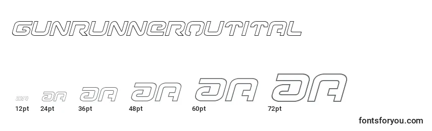 Gunrunneroutital Font Sizes