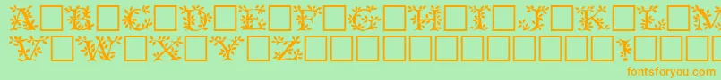 Tenderleafregular-Schriftart – Orangefarbene Schriften auf grünem Hintergrund