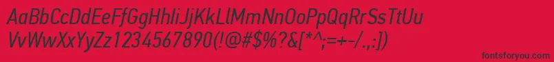 PfdintextcondproItalic Font – Black Fonts on Red Background