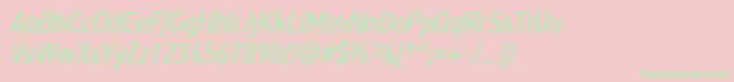 PfdintextcondproItalic Font – Green Fonts on Pink Background