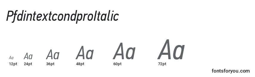 PfdintextcondproItalic Font Sizes