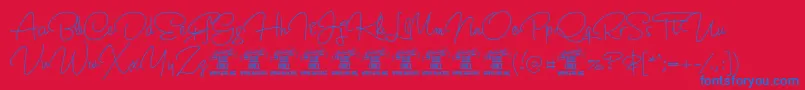 CrunchyPersonalUseOnly Font – Blue Fonts on Red Background